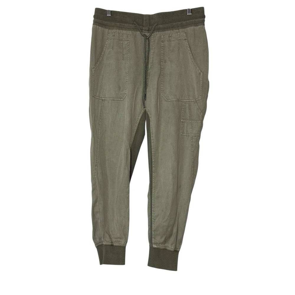 By Anthropologie Pants Joggers Women's Medium Army Green Pockets Elastic Waist